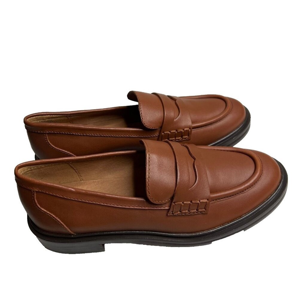 Madewell Tan Leather Penny Loafers - Picture 6 of 11